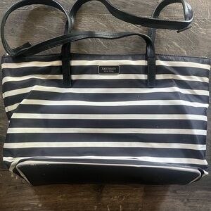 Kate Spade Black and White Striped Tote
